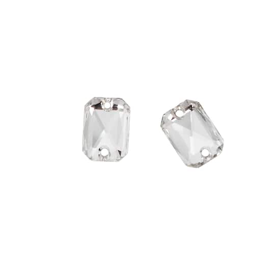 6 Packs: 2 ct. (12 total) 14mm Crystal Emerald Cut Sew-On Austrian Crystals by Bead Landing™